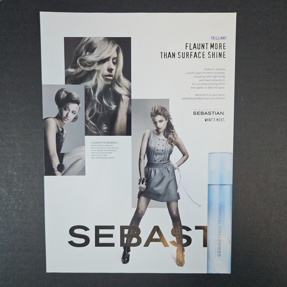 2009 Professional Sebastian Trilliant Hair Conditioner Print Ad Charlotte Ronson
